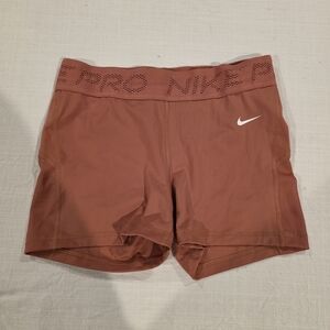 Nike Women's Rust Bike Shorts with White Swoosh
